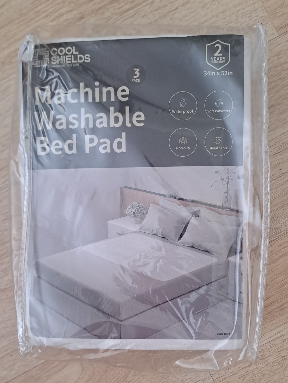 Cool Shields Two Pcs Waterproof 34in × 52in Machine-Washable Bed Pad - White